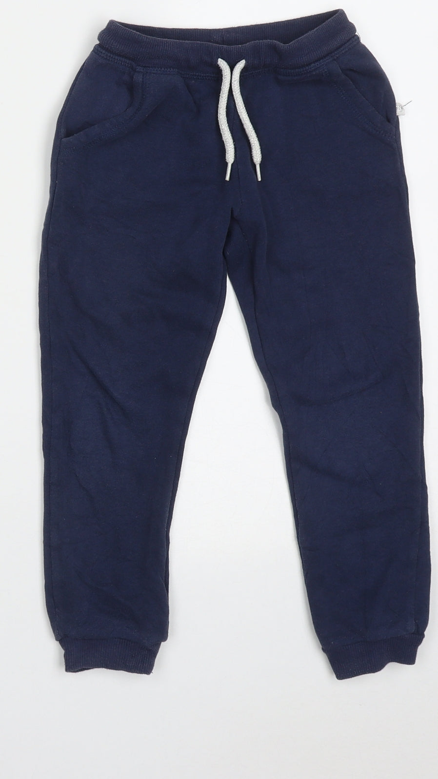 Primark Girls Blue  Cotton Jogger Trousers Size 4-5 Years  Regular Tie