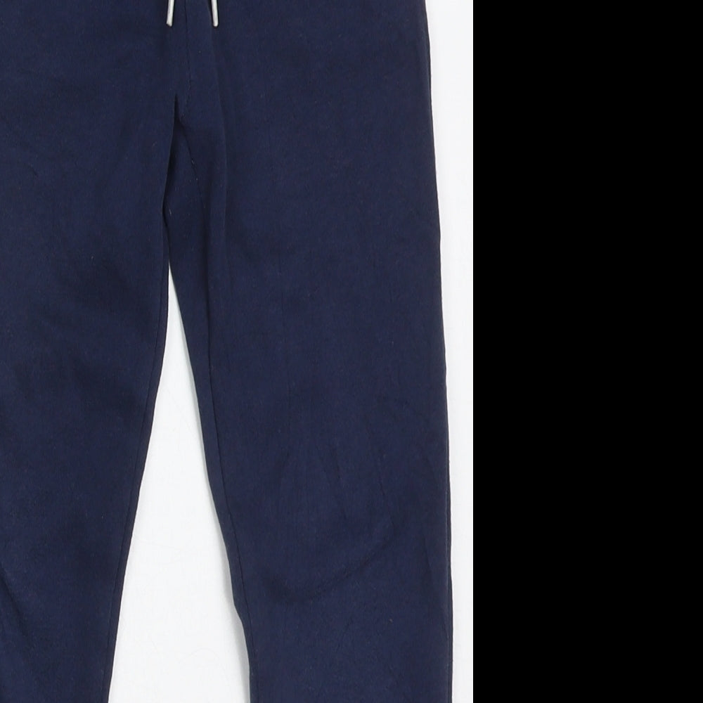 Primark Girls Blue  Cotton Jogger Trousers Size 4-5 Years  Regular Tie
