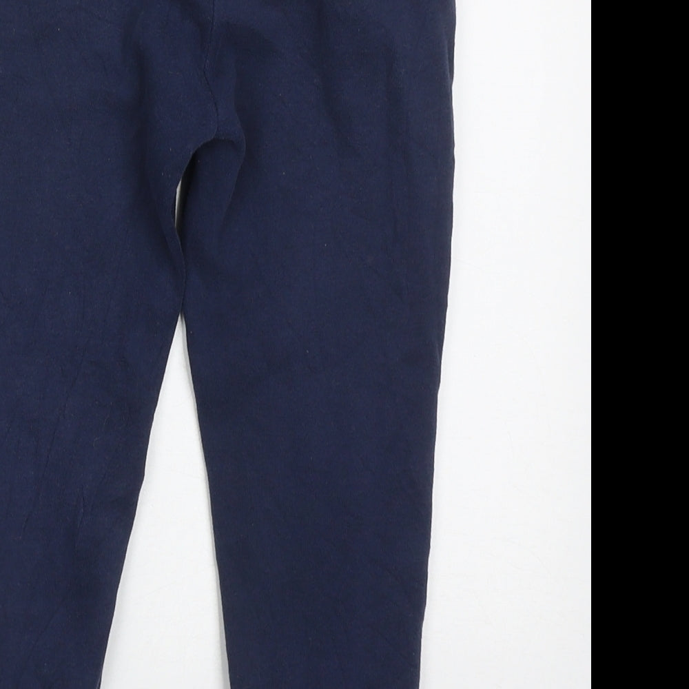 Primark Girls Blue  Cotton Jogger Trousers Size 4-5 Years  Regular Tie