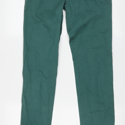 Maison Scotch Mens Green  Cotton Trousers  Size 27 L34 in Slim Button