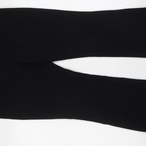 Marks and Spencer Womens Black  Polyester Trousers  Size 14 L28 in Regular Button