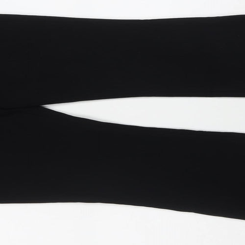 Marks and Spencer Womens Black  Polyester Trousers  Size 14 L28 in Regular Button