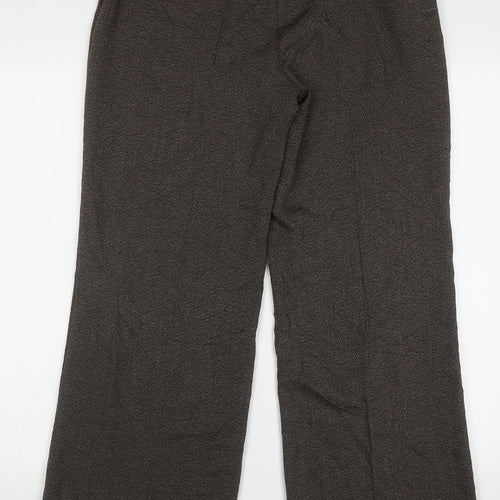 Marks and Spencer Womens Brown  Polyester Trousers  Size 12 L30 in Regular Hook & Eye