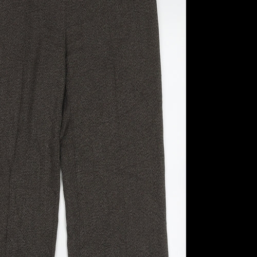 Marks and Spencer Womens Brown  Polyester Trousers  Size 12 L30 in Regular Hook & Eye