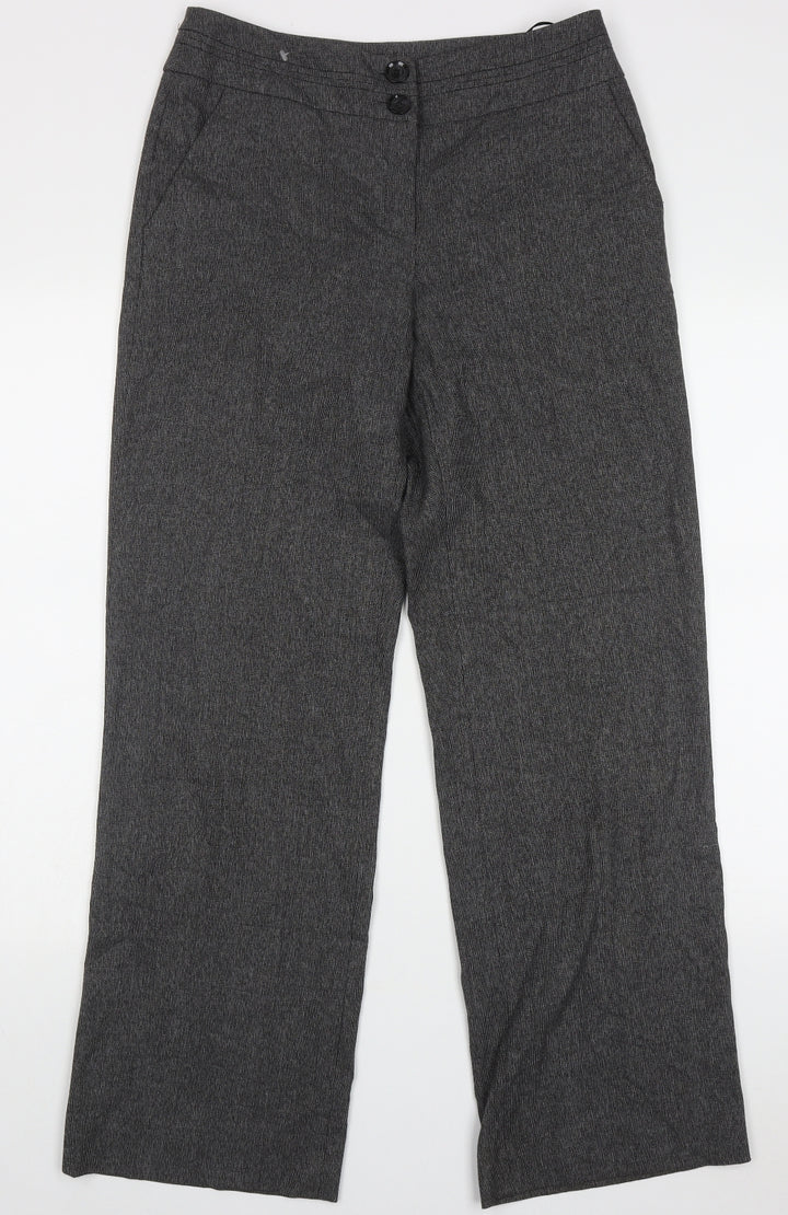 Autonomy Womens Grey Polyester Trousers Size 10 L31 in Regular Button