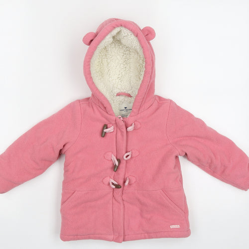 TOM TAILOR Girls Pink   Basic Jacket Jacket Size 18 Months   Zip - Bear Ear Hood