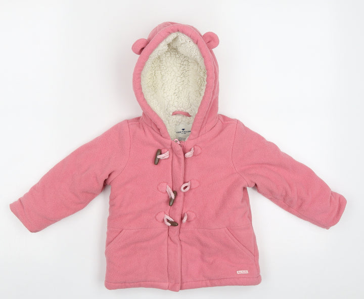 TOM TAILOR Girls Pink Basic Jacket Jacket Size 18 Months Zip - Bear Ear Hood