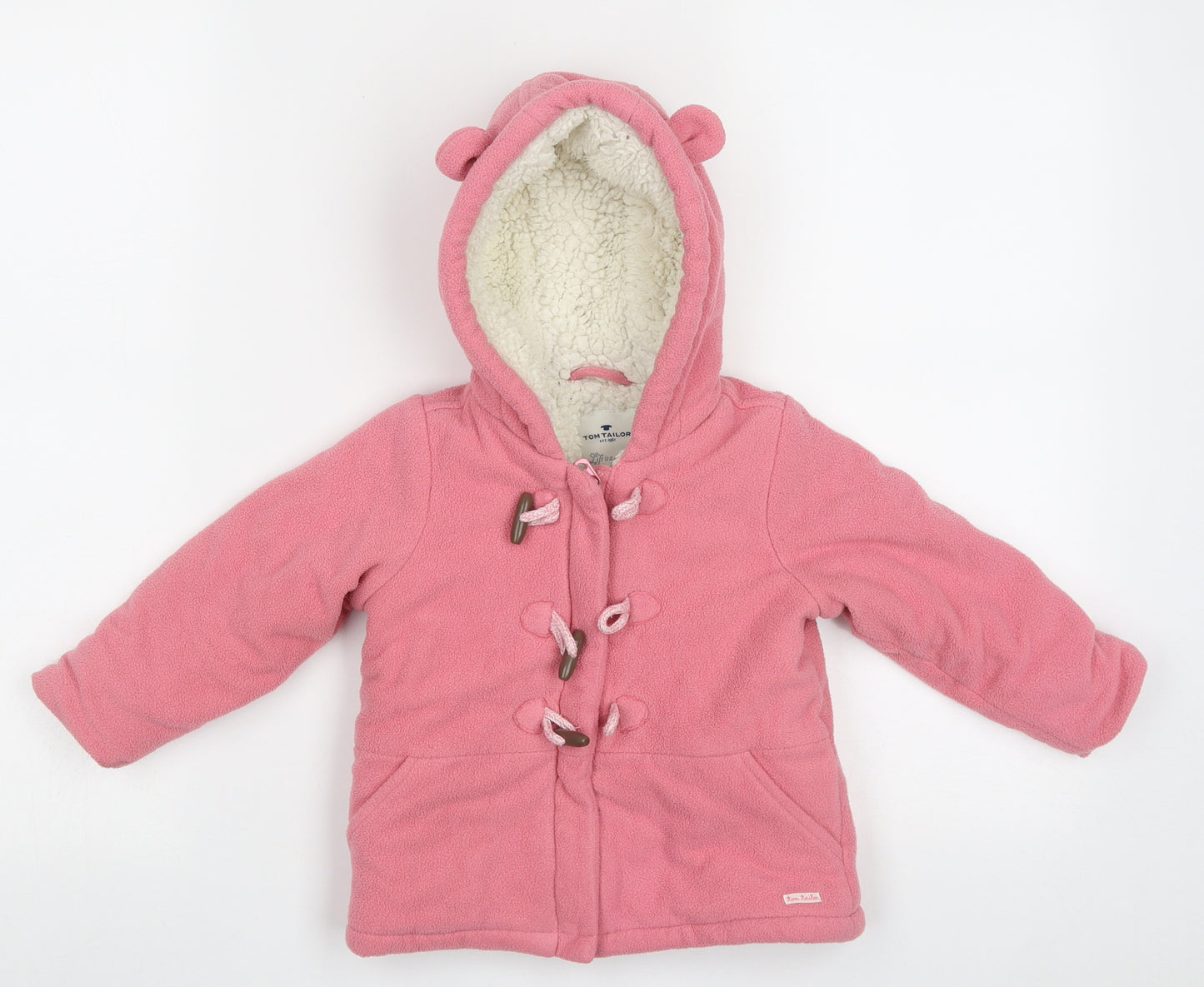 TOM TAILOR Girls Pink   Basic Jacket Jacket Size 18 Months   Zip - Bear Ear Hood