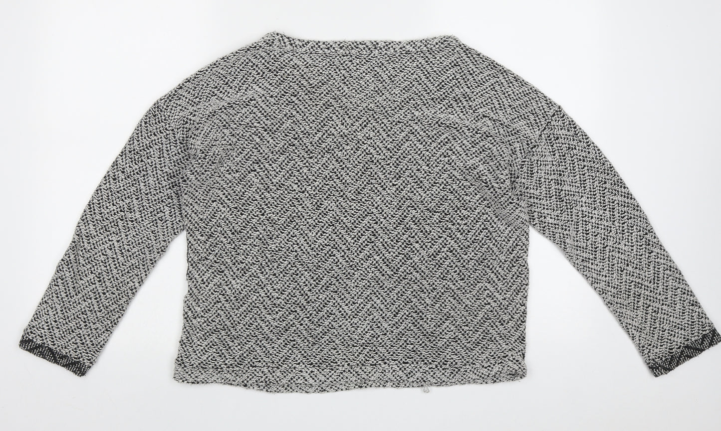 Atmosphere Womens Grey Boat Neck Geometric Acrylic Pullover Jumper Size 16