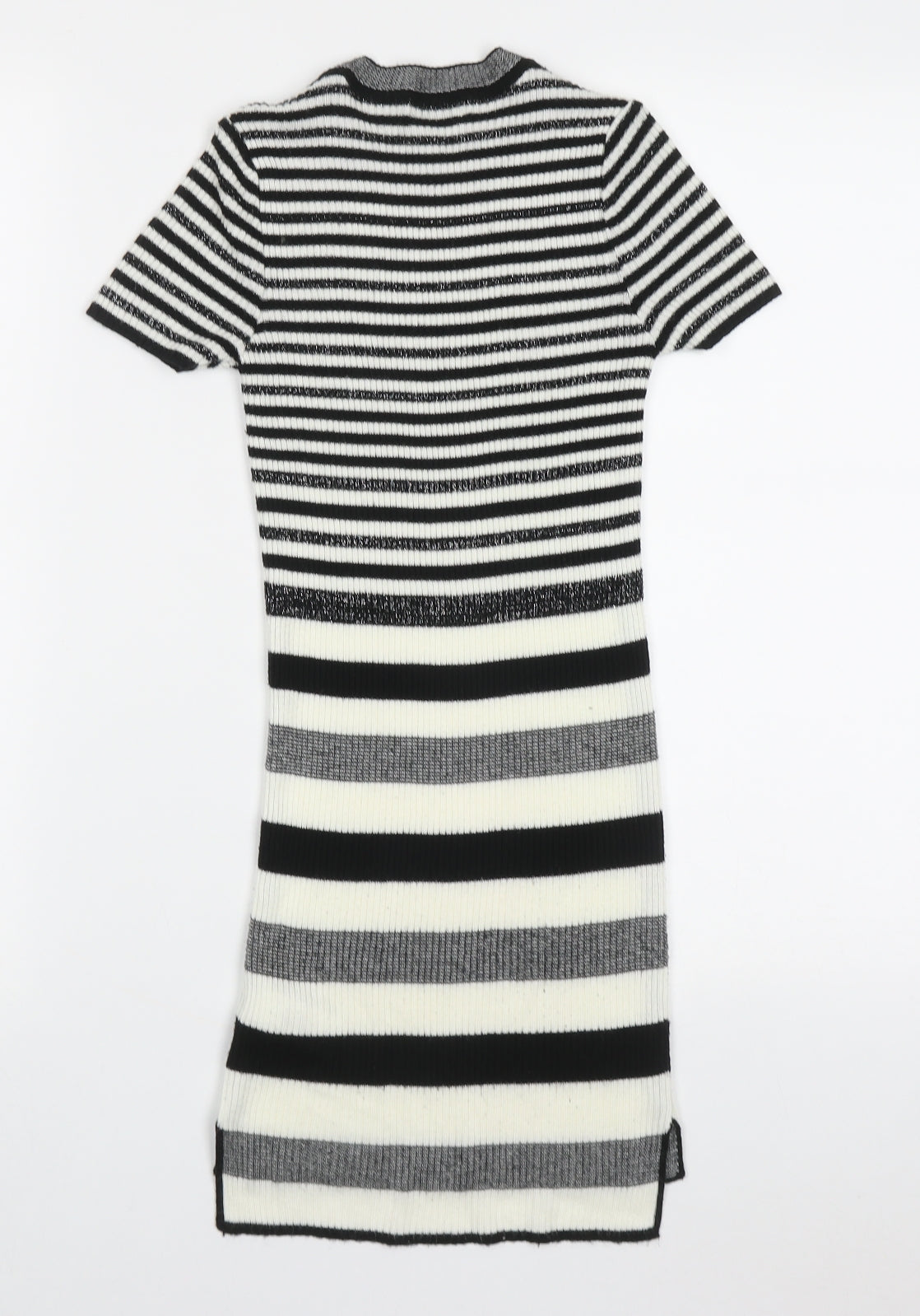 NEXT Girls Black Striped Acrylic A-Line  Size 9 Years  Crew Neck Pullover