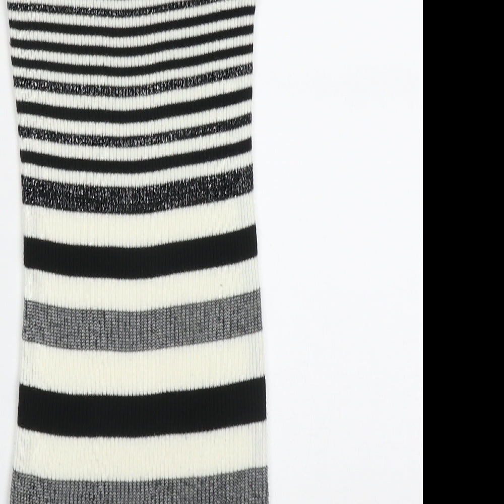 NEXT Girls Black Striped Acrylic A-Line  Size 9 Years  Crew Neck Pullover