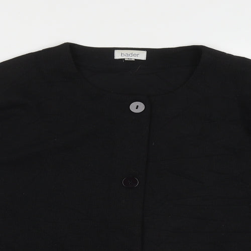 bader  Womens Black Crew Neck  Polyester Cardigan Jumper Size M