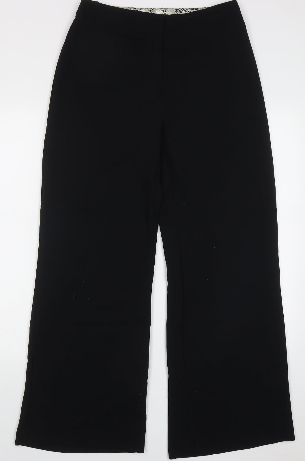 Marks and Spencer Womens Black  Polyester Trousers  Size 10 L30 in Regular Hook & Eye