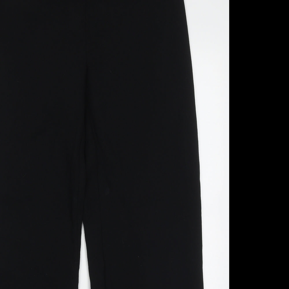Marks and Spencer Womens Black  Polyester Trousers  Size 10 L30 in Regular Hook & Eye