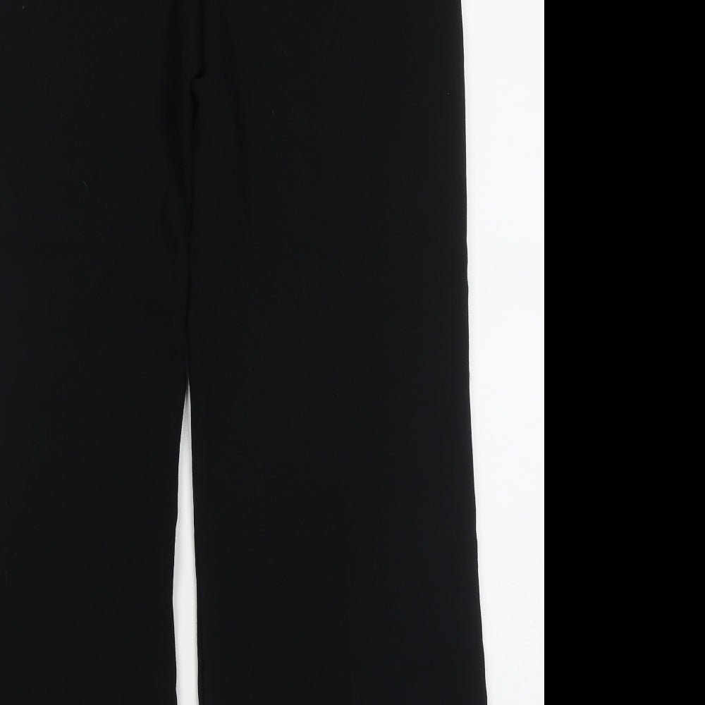 Marks and Spencer Womens Black  Polyester Trousers  Size 10 L30 in Regular Hook & Eye