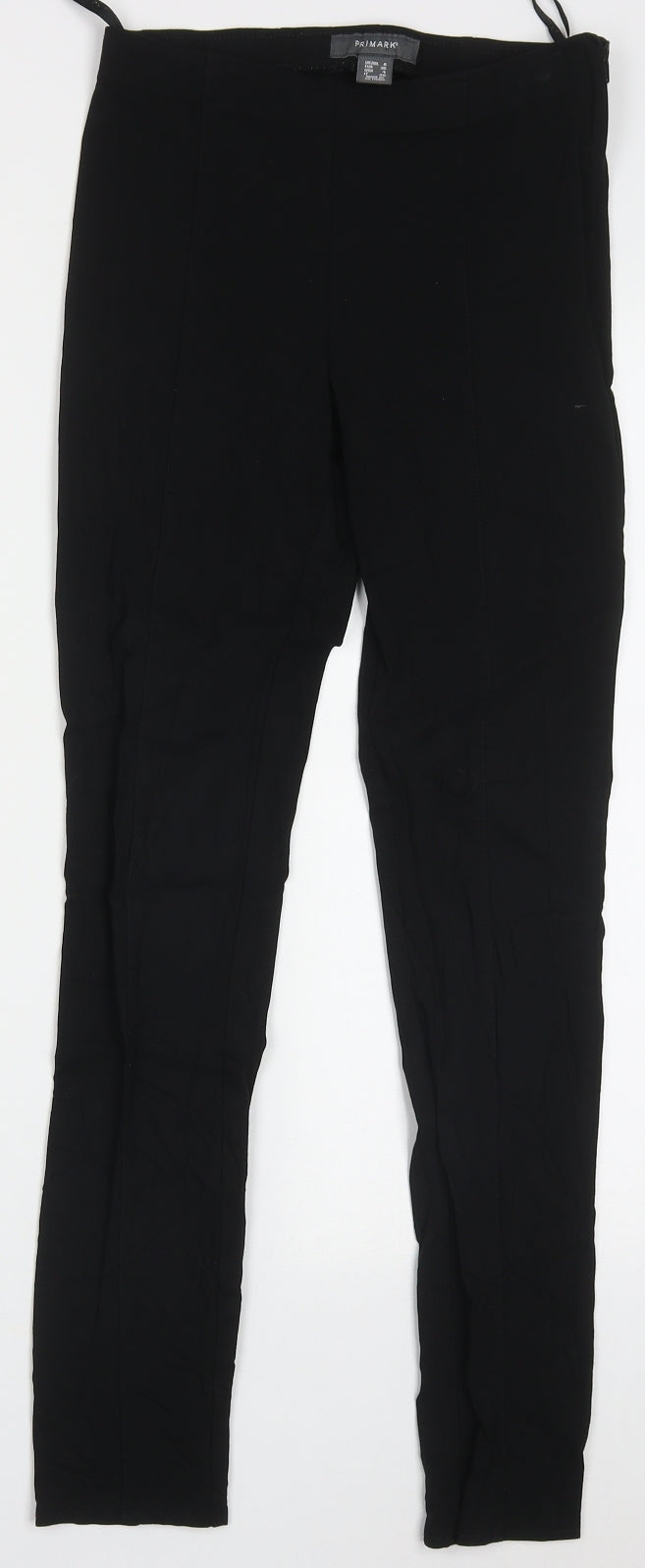 Primark Womens Black  Viscose Trousers  Size 8 L27 in Regular Zip
