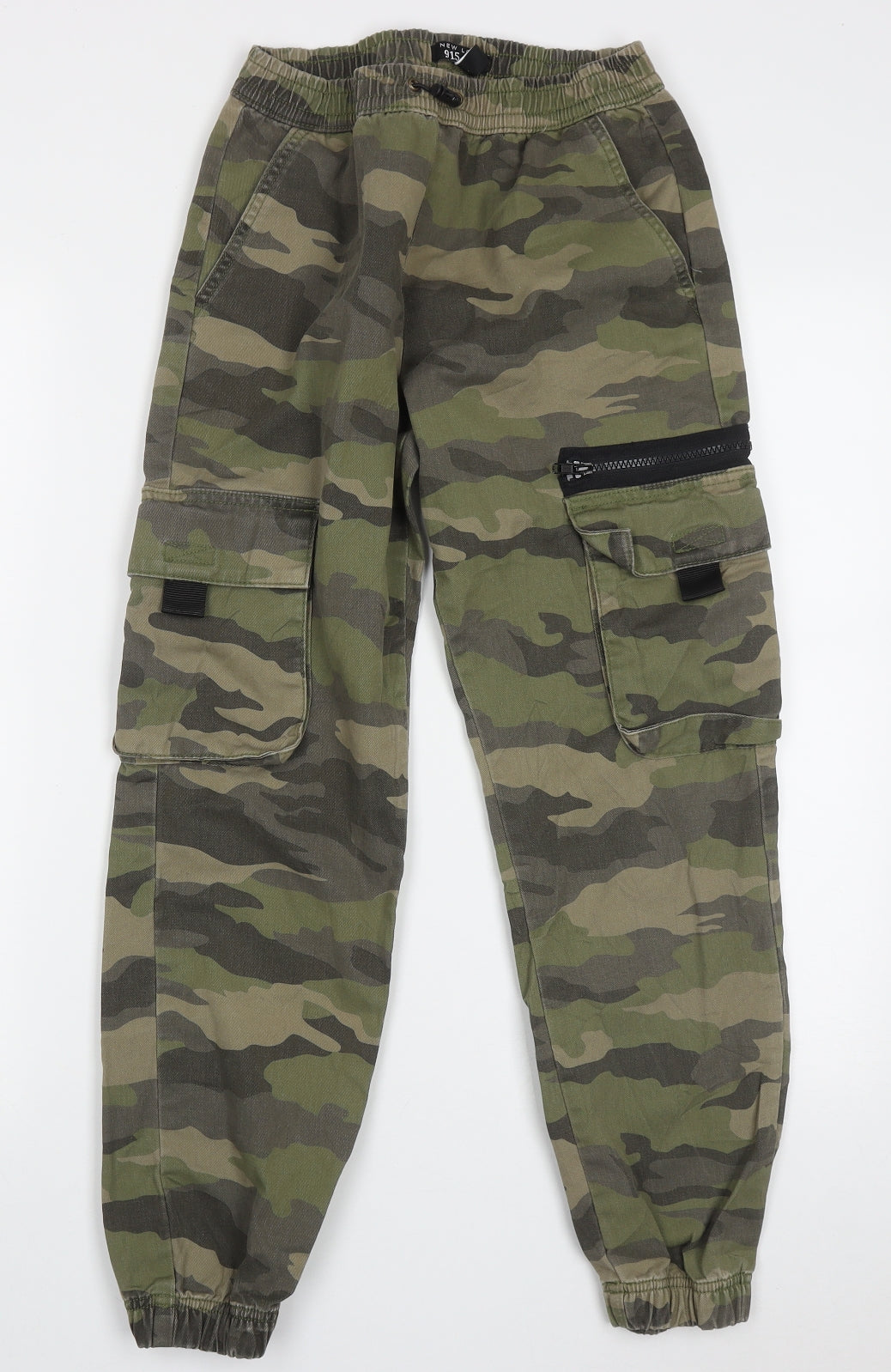 New Look Girls Green Camouflage Cotton Cargo Trousers Size 12 Years  Regular Button