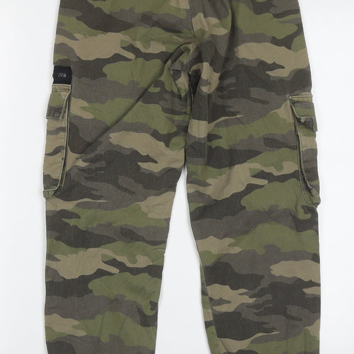 New Look Girls Green Camouflage Cotton Cargo Trousers Size 12 Years  Regular Button