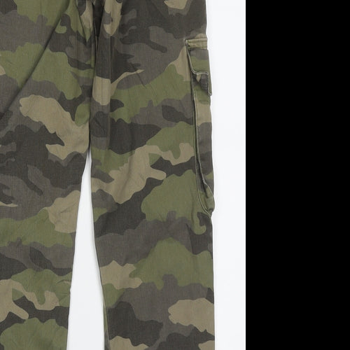 New Look Girls Green Camouflage Cotton Cargo Trousers Size 12 Years  Regular Button