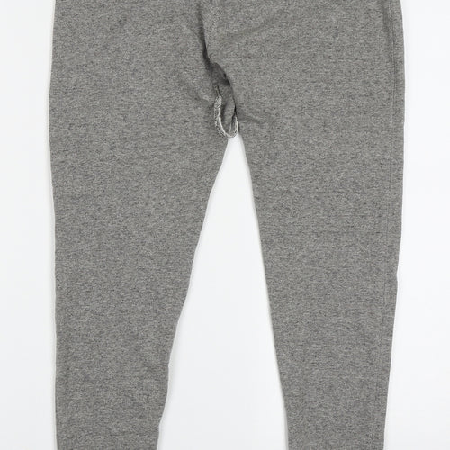 LEFTIES Womens Grey  Cotton Cropped Trousers Size L L25 in Regular Tie