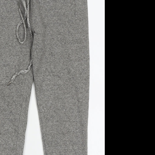 LEFTIES Womens Grey  Cotton Cropped Trousers Size L L25 in Regular Tie