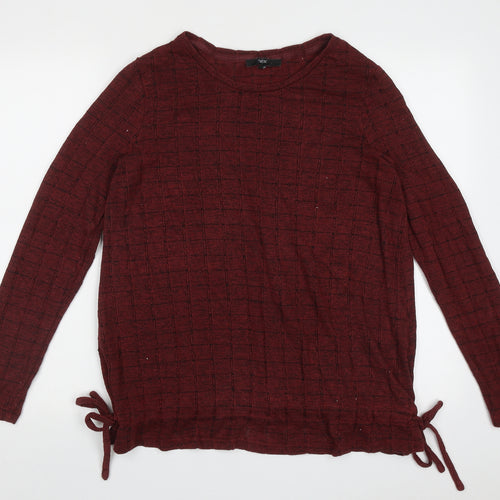 NEXT Womens Red Crew Neck  Viscose Pullover Jumper Size 12