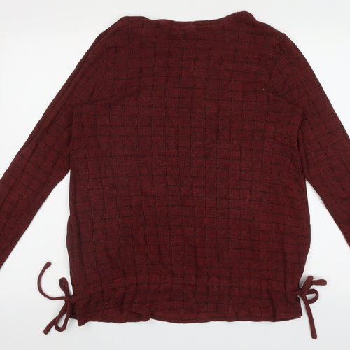 NEXT Womens Red Crew Neck  Viscose Pullover Jumper Size 12