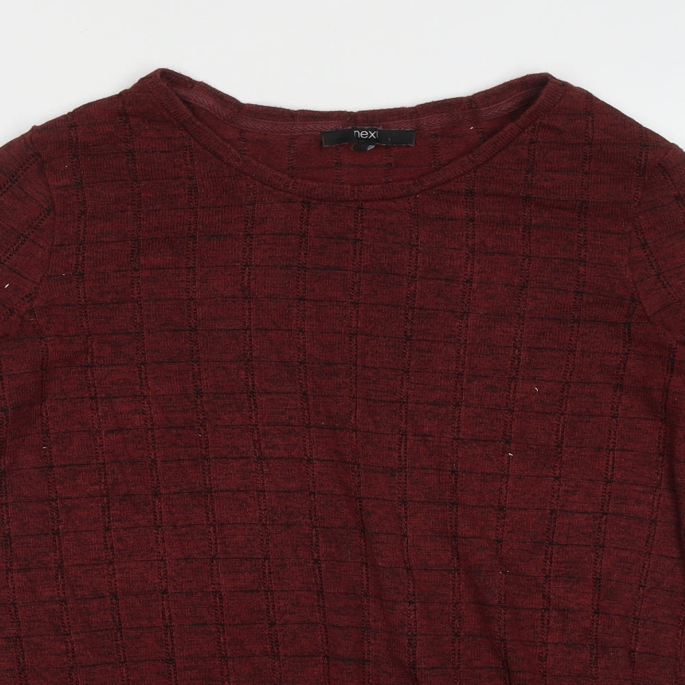 NEXT Womens Red Crew Neck  Viscose Pullover Jumper Size 12