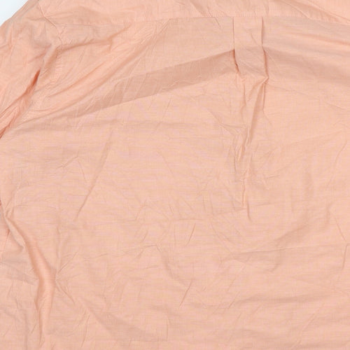 Cardelli Mens Orange  Polyester  Button-Up Size XL Collared Button