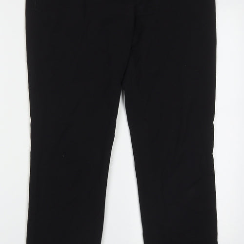 H&M Womens Black  Polyester Trousers  Size 10 L30 in Regular Hook & Eye