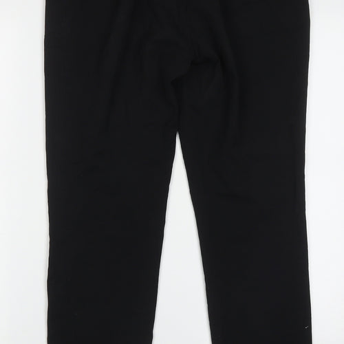 H&M Womens Black  Polyester Trousers  Size 10 L30 in Regular Hook & Eye