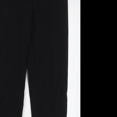 H&M Womens Black  Polyester Trousers  Size 10 L30 in Regular Hook & Eye