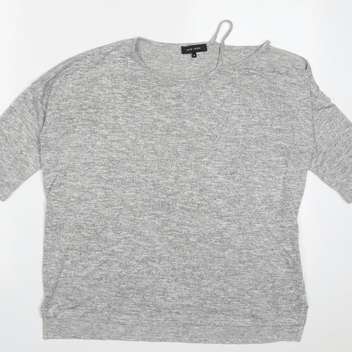 New Look Womens Grey Crew Neck  Polyester Pullover Jumper Size S
