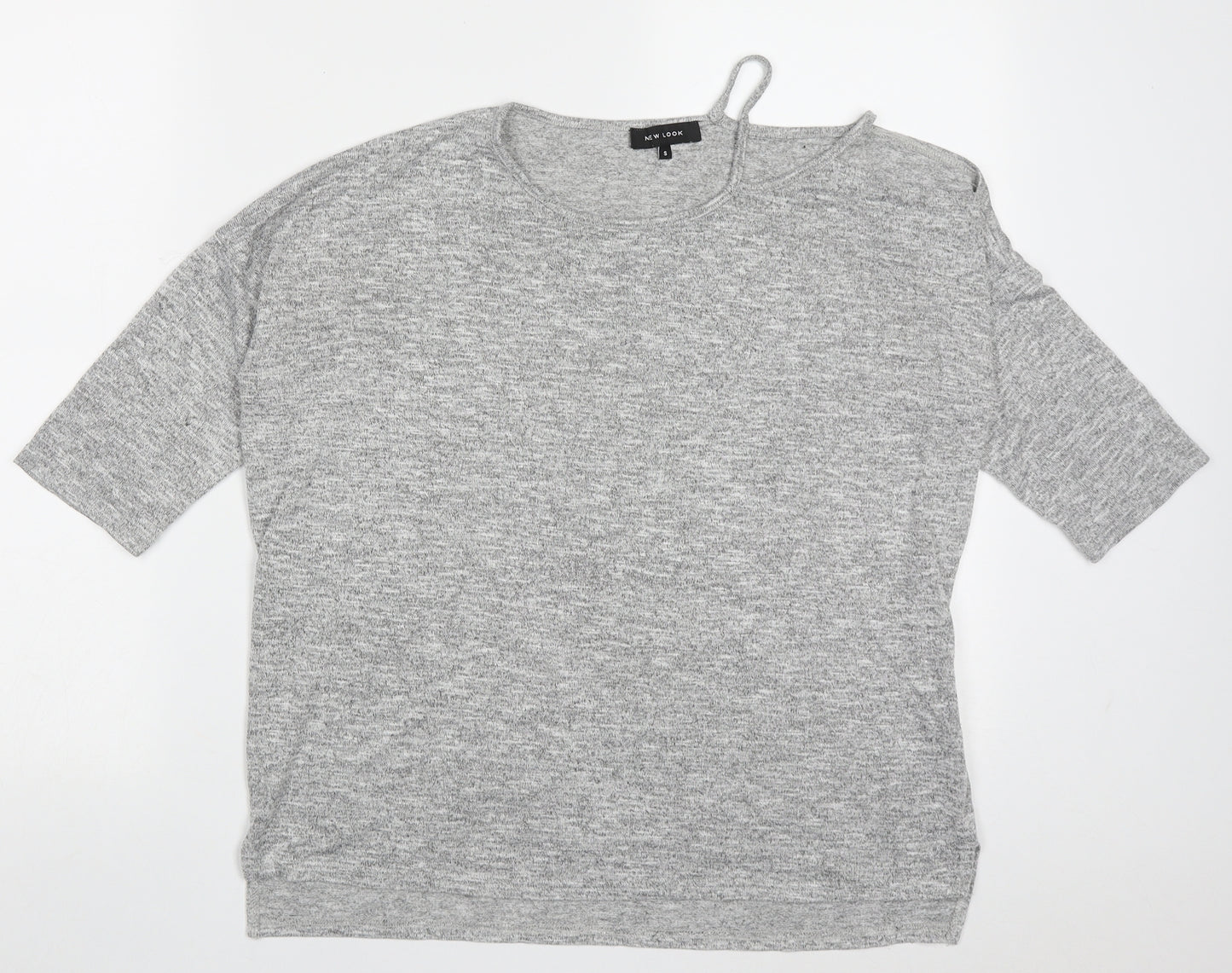 New Look Womens Grey Crew Neck  Polyester Pullover Jumper Size S