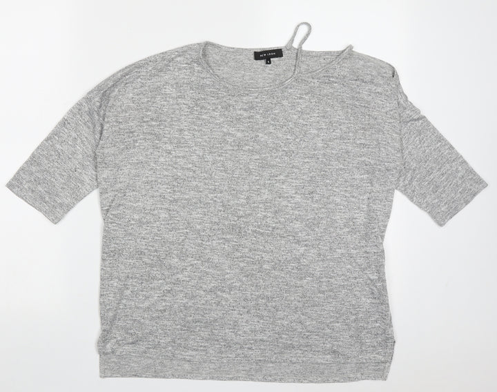 New Look Womens Grey Crew Neck  Polyester Pullover Jumper Size S