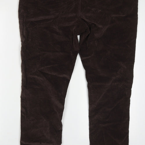 sainsburys Womens Brown  Cotton Trousers  Size 18 L30 in Regular