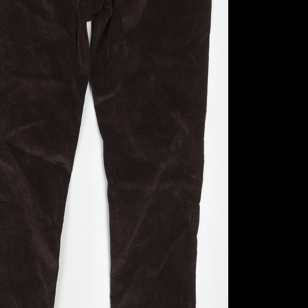 sainsburys Womens Brown  Cotton Trousers  Size 18 L30 in Regular