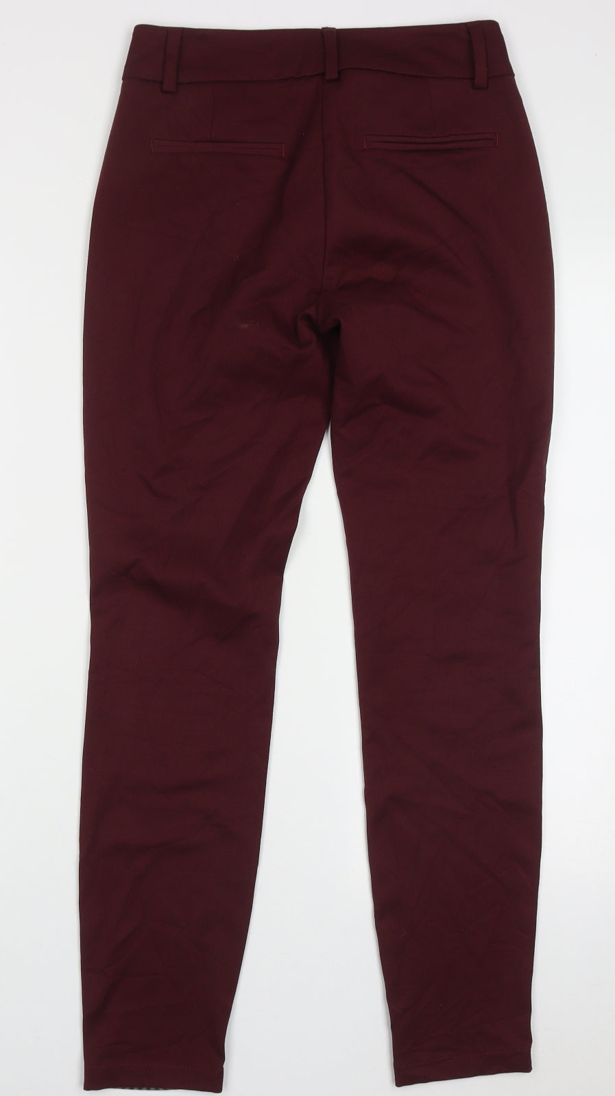 Marks and Spencer Womens Purple Geometric Polyester Trousers  Size 6 L28 in Regular Hook & Eye