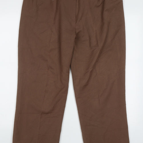 Anne Smith Womens Brown  Polyester Trousers  Size 18 L28 in Regular Button