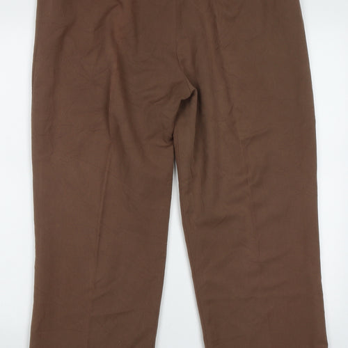 Anne Smith Womens Brown  Polyester Trousers  Size 18 L28 in Regular Button