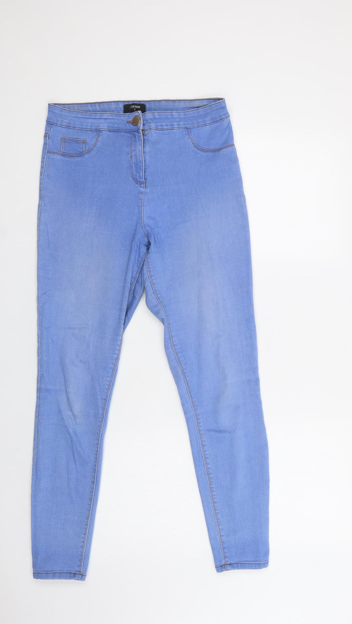 Matalana Womens Blue Cotton Jegging Jeans Size 12 L28 in Regular Button