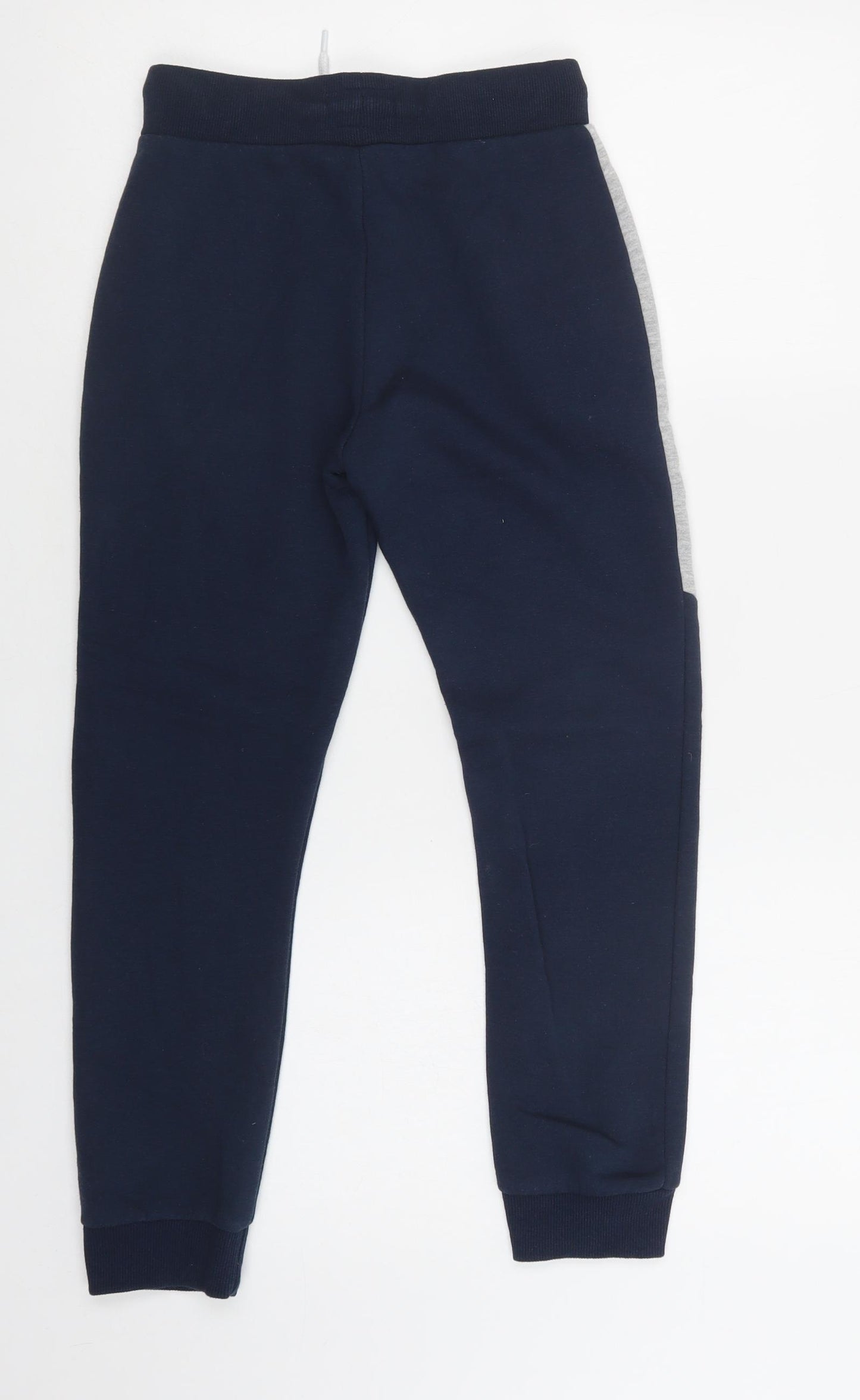 Primark Boys Blue Colourblock Cotton Jogger Trousers Size 9-10 Years  Regular Drawstring