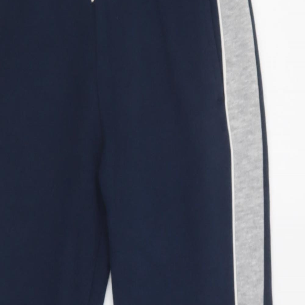 Primark Boys Blue Colourblock Cotton Jogger Trousers Size 9-10 Years  Regular Drawstring