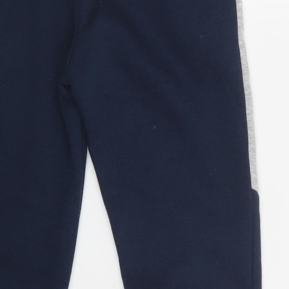 Primark Boys Blue Colourblock Cotton Jogger Trousers Size 9-10 Years  Regular Drawstring