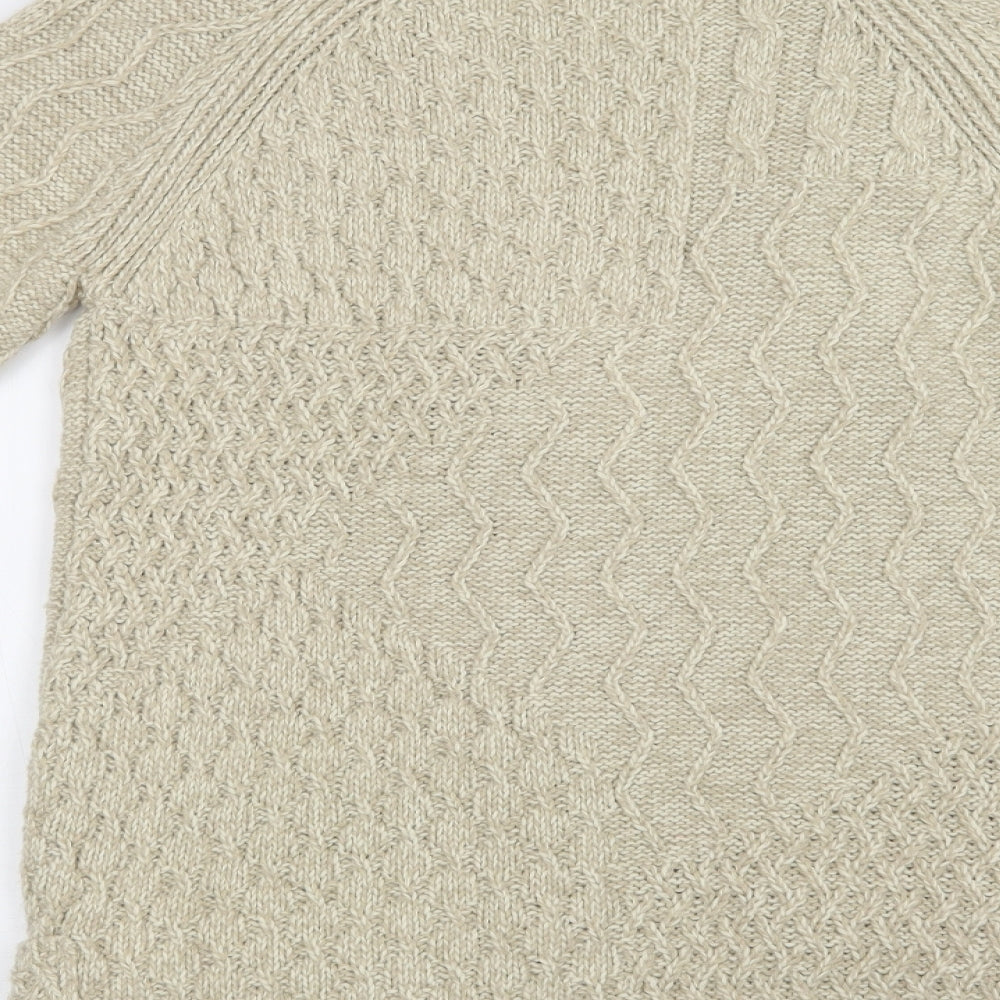 NEXT Womens Beige V-Neck  Acrylic Cardigan Jumper Size 6