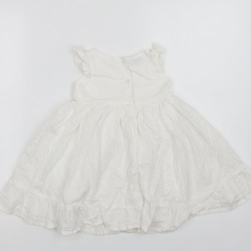 Early Days Baby White  Cotton A-Line  Size 9-12 Months  Round Neck Button