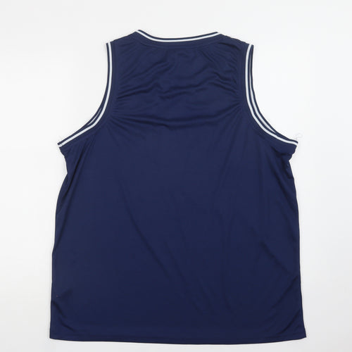 Alphar One Mens Blue  Polyester Jersey Tank Size 2XL Crew Neck