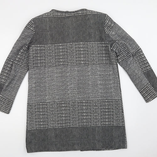 H&M Womens Grey Geometric  Overcoat Coat Size 12