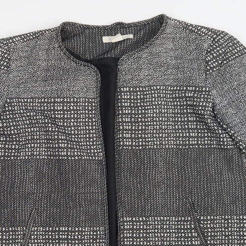 H&M Womens Grey Geometric  Overcoat Coat Size 12