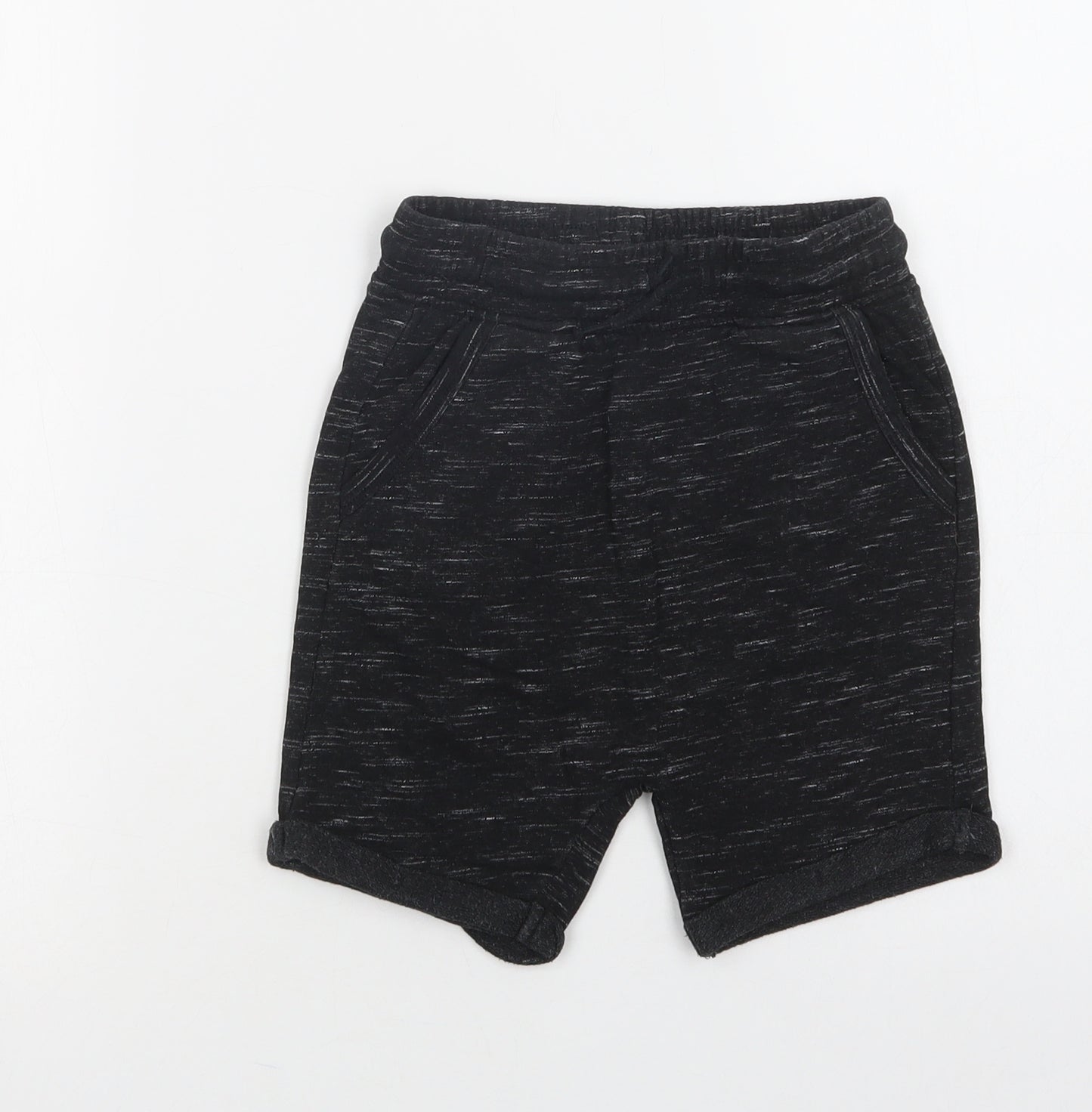 George Boys Black  Cotton Sweat Shorts Size 5-6 Years  Regular Drawstring